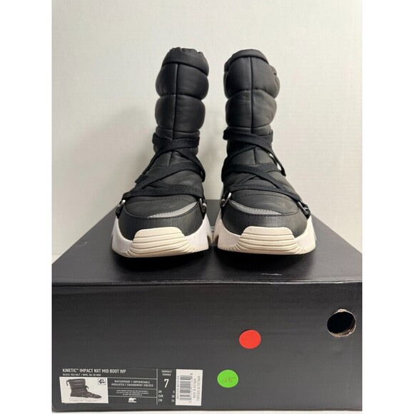 .10195 Sorrell Kenetic Impact Mid Boot Waterproof Black-US 7 Womens - Picture 2 of 5